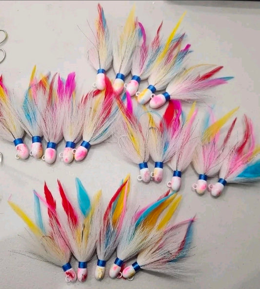 Wonder bread custom bucktail jig 1/2 to 3oz bullet jig